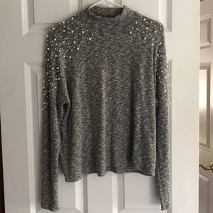 Sweater with pearl embellishments